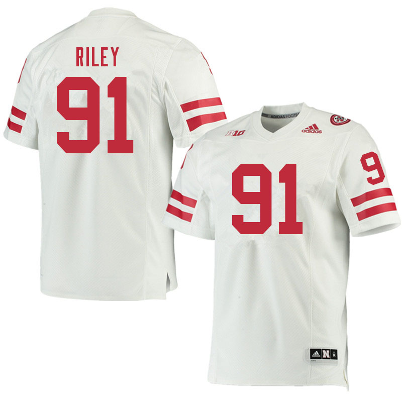 Men #91 Jordon Riley Nebraska Cornhuskers College Football Jerseys Sale-White